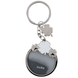 PORTACHIAVI QUADRIFOGLIO SABBIA SMALTATO BIANCO