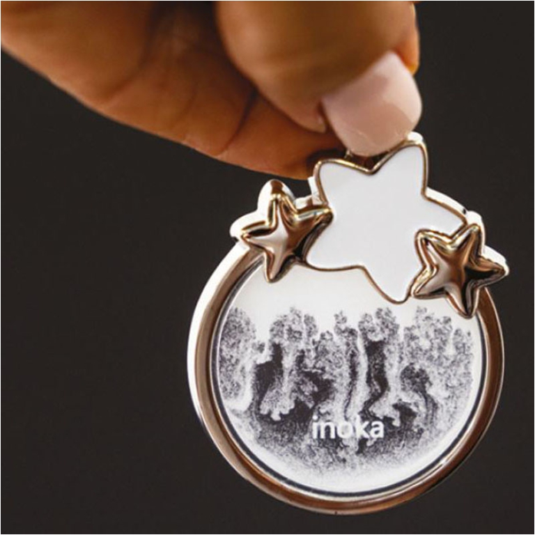 PORTACHIAVI QUADRIFOGLIO SABBIA SMALTATO BIANCO 2