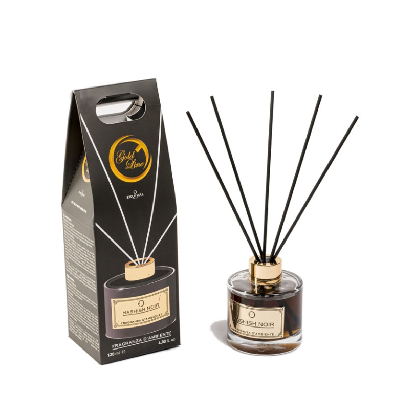 DIFFUSORE CON BASTONCINI 120ML HASHISH NOIR