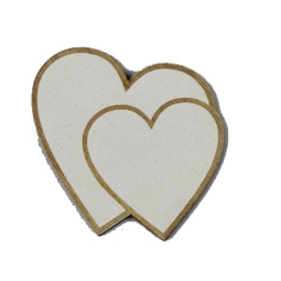 CUORE A DUE 5PZ APPLICAZIONE LEGNO 3CM