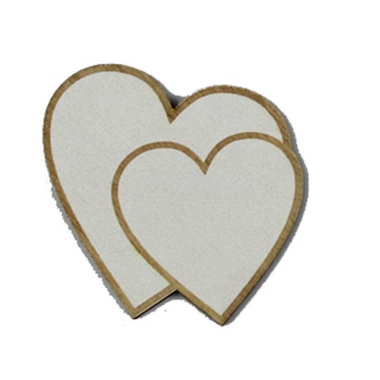 CUORE A DUE 5PZ APPLICAZIONE LEGNO 3CM