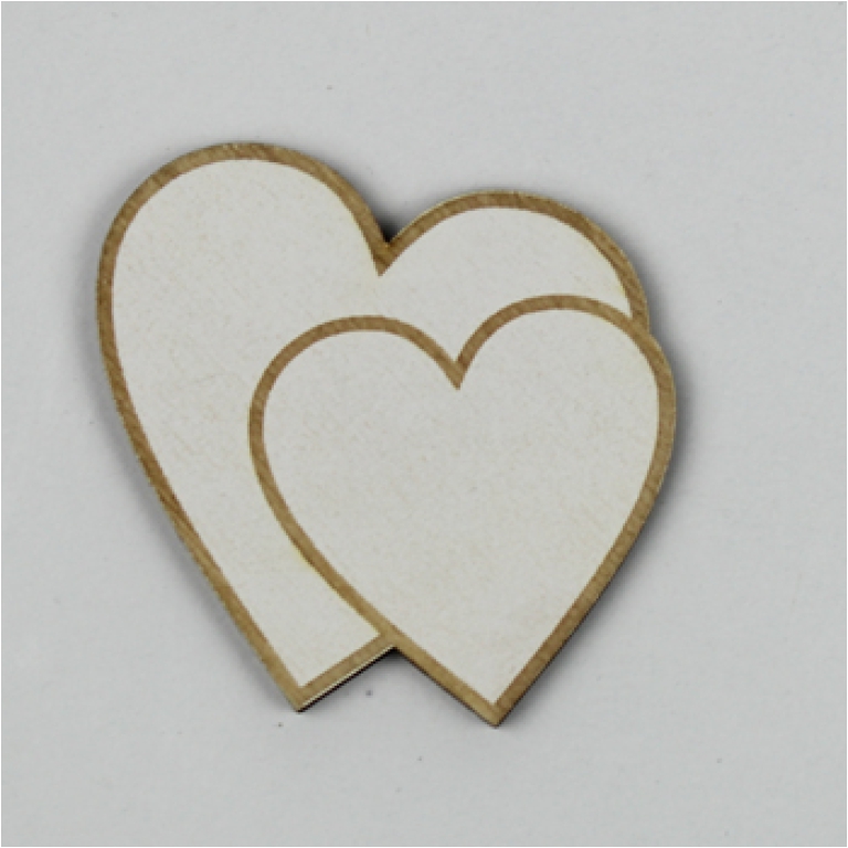 CUORE A DUE 5PZ APPLICAZIONE LEGNO 5CM