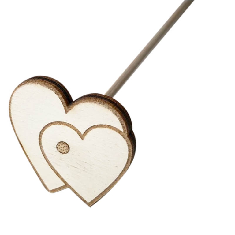 CUORE DOPPIO 5PZ APPLICAZIONE LEGNO 5CM