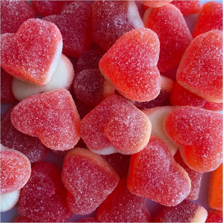 CARAMELLE GOMMOSE CUORI PESCA RIPIENE 1000GR FINI 2