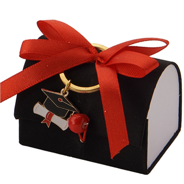 SCATOLINA NERA PORTACHIAVI LAUREA 7X5CM 6PZ