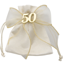 SACCHETTO FIOCCO 50° 12PZDETTAGLI DORATI