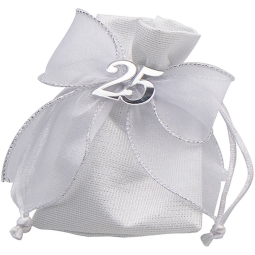 SACCHETTO FIOCCO 25° 12PZDETTAGLI ARGENTO