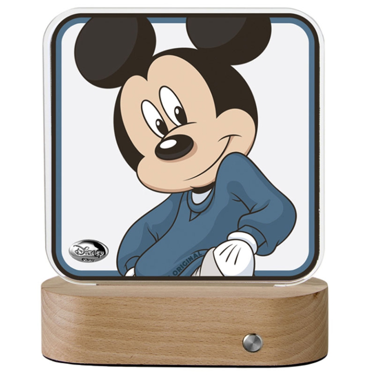 LAMPADA MICKEY MOUSE LED 14,5X18CM PLEX BASE LEGNO