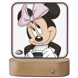 LAMPADA MINNIE MOUSE LED 14,5X18CM PLEX BASE LEGNO