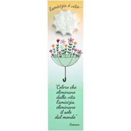 SEGNALIBRO CARTONCINO 6PZCON GESSO AMICIZIA 4X15CM