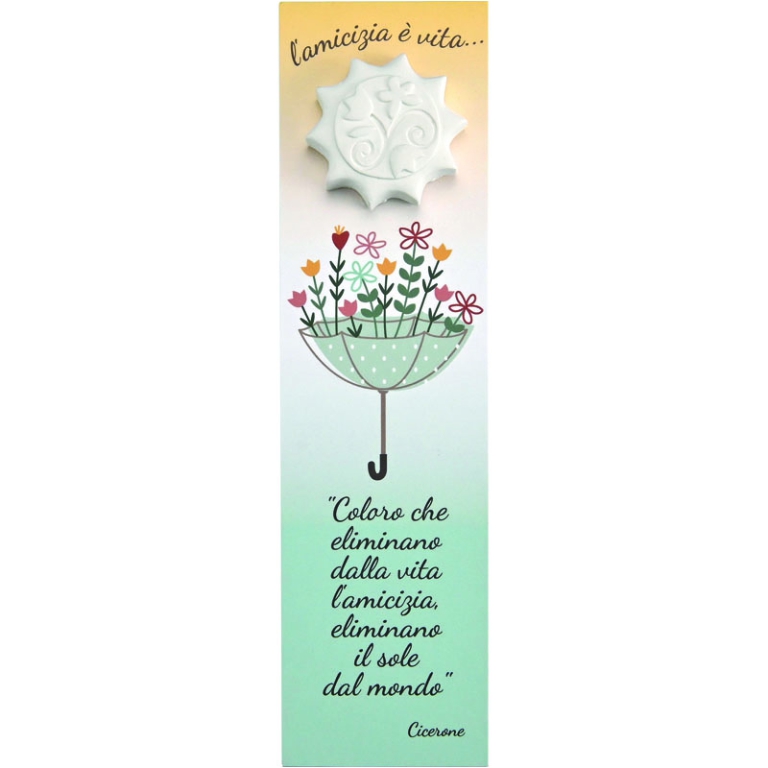 SEGNALIBRO CARTONCINO 6PZCON GESSO AMICIZIA 4X15CM