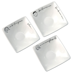 CIOTOLE 3PZ 13X13H5CM PORCELLANA POSITIVITIME C/GB