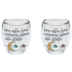 BICCHIERI 100ML VETRO    SET 2PZ POSITIVITIME C/GB