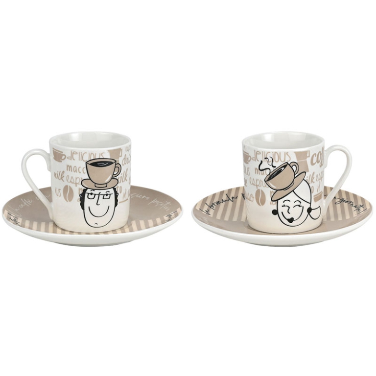 TAZZE CAFFÈ 2PZ PORCELLANA POSITIVITIME GIFTBOX