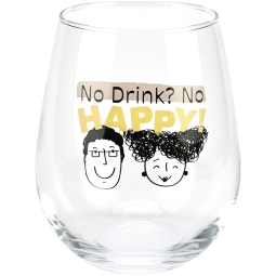 BICCHIERI SET 2PZ VETRO  60CL HAPPY POSITIVITIME