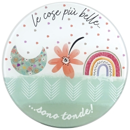 SOTTOPENTOLA/TAGLIERE VETRO D20CM POSITIVITIME GB