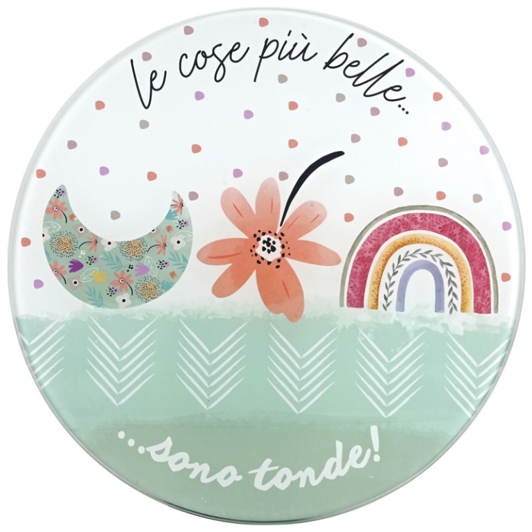 SOTTOPENTOLA/TAGLIERE VETRO D20CM POSITIVITIME GB