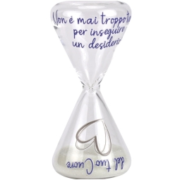CLESSIDRA CUORE VETRO H9,5CM POSITIVITIME CON GIFT BOX