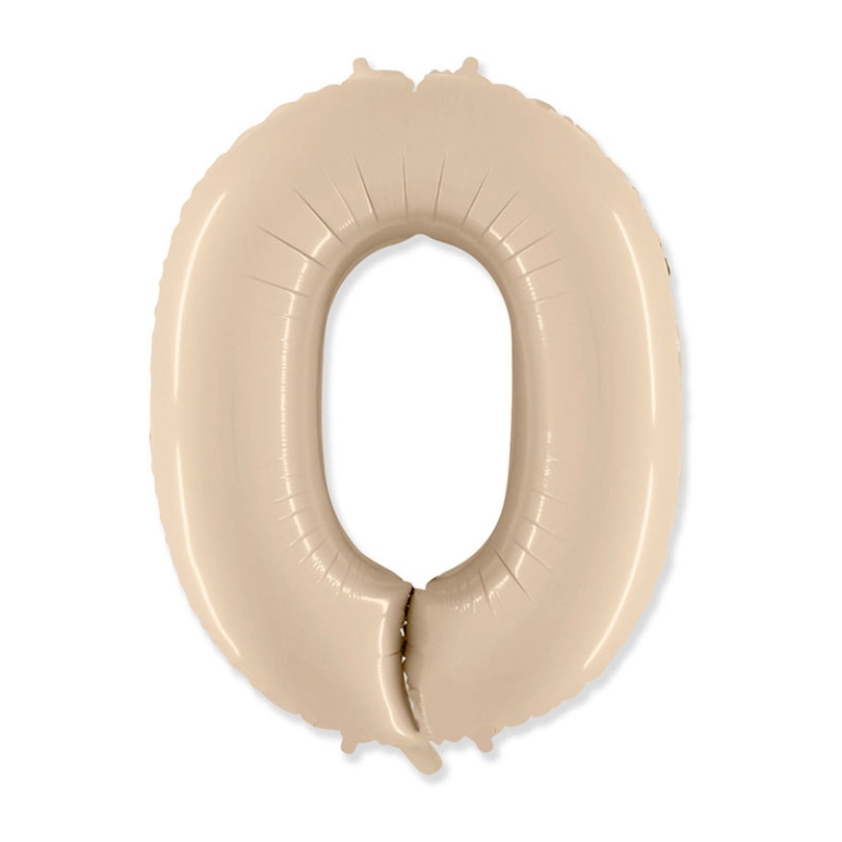 PALLONCINI MYLAR NUMERO 0 101CM CREMA 2