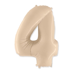 PALLONCINI MYLAR NUMERO 4 101CM CREMA