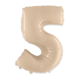 PALLONCINI MYLAR NUMERO 5 101CM CREMA