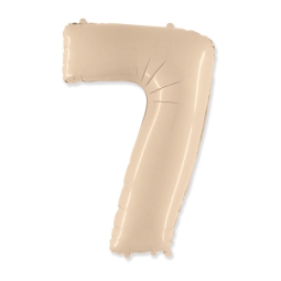 PALLONCINI MYLAR NUMERO 7 101CM CREMA
