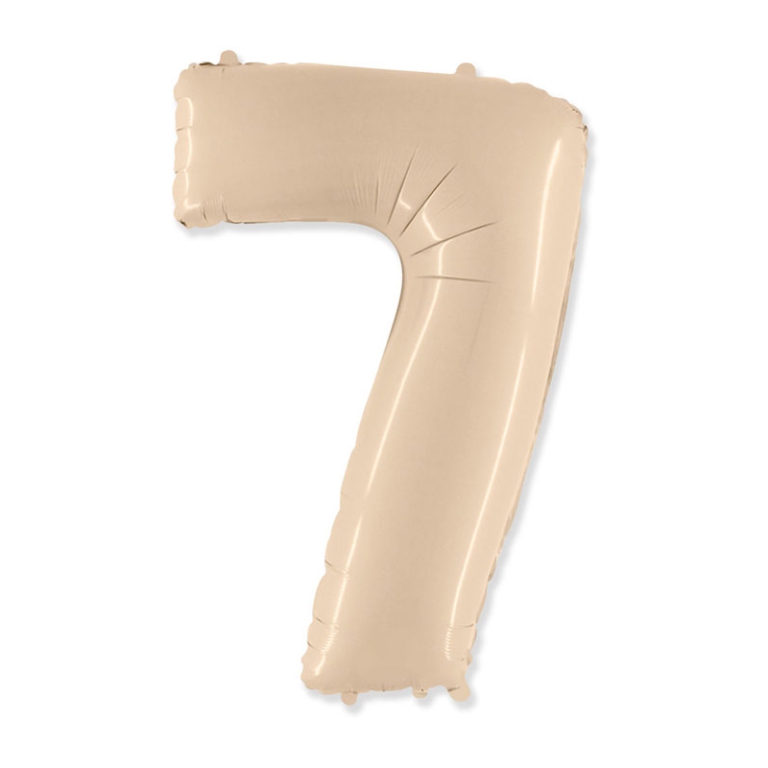 PALLONCINI MYLAR NUMERO 7 101CM CREMA