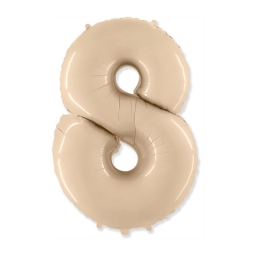 PALLONCINI MYLAR NUMERO 8 101CM CREMA