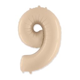 PALLONCINI MYLAR NUMERO 9 101CM CREMA
