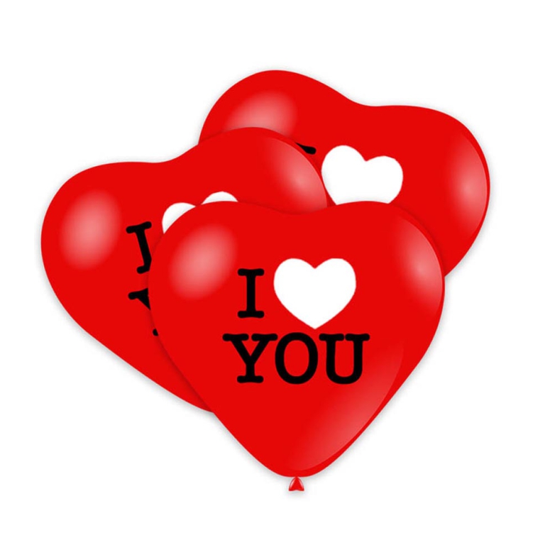 PALLONCINI 100PZ 43CM CUORE ROSSO I LOVE YOU