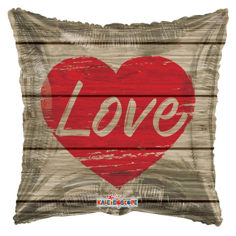 PALLONCINO MYLAR 46CM    QUADRATO CUORE LOVE