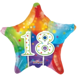 PALLONCINO MYLAR 46CM 18 ANNI STELLA MULTICOLOR