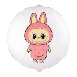 PALLONCINO MYLAR ANGRY   BUNNY ROSA 46CM TONDO