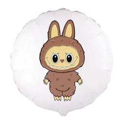 PALLONCINO MYLAR ANGRY   BUNNY MARRONE 46CM TONDO