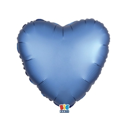 PALLONCINO MYLAR 46CM CUORE BLU SATIN