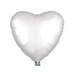 PALLONCINO MYLAR 46CM CUORE BIANCO SATIN