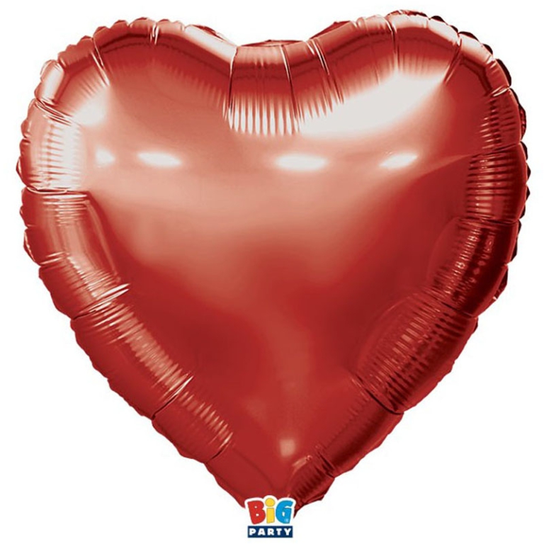 PALLONCINO MYLAR 92CM CUORE ROSSO METAL