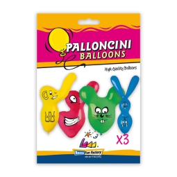 PALLONCINI ANIMALI 3PZ   SAGOMATI ASSORTITI