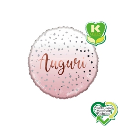 PALLONCINO MYLAR 45CM AUGURI ROSA K-GREEN