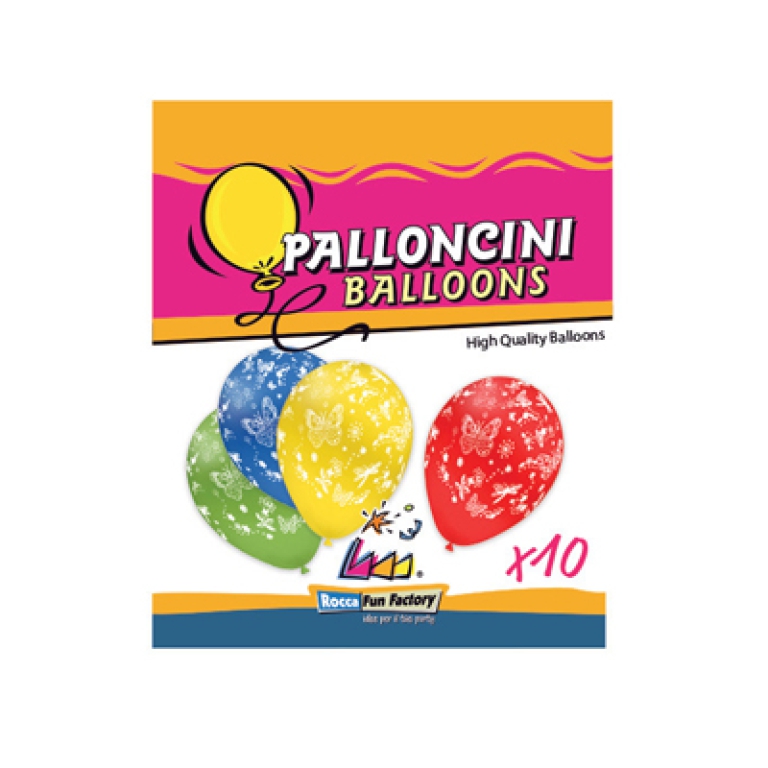 PALLONCINI 10PZ 26CM FARFALLE