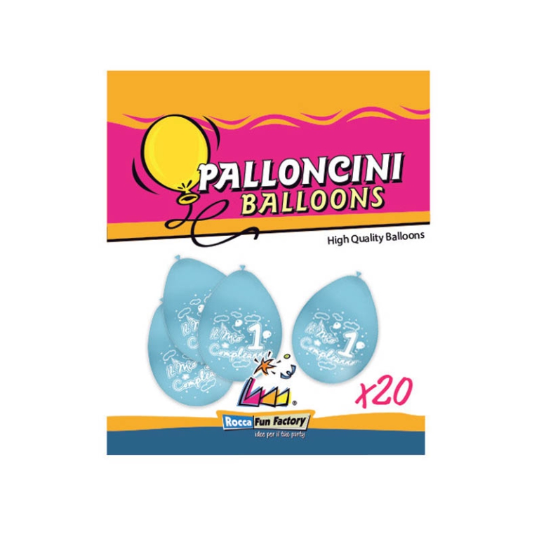 PALLONCINI 20PZ 26CM 1ø  COMPLEANNO CELESTE 2