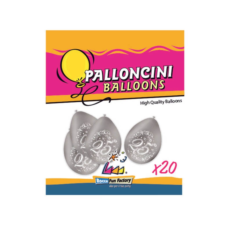 PALLONCINI 20PZ 26CM 25ø  ANNIVERSARIO 2