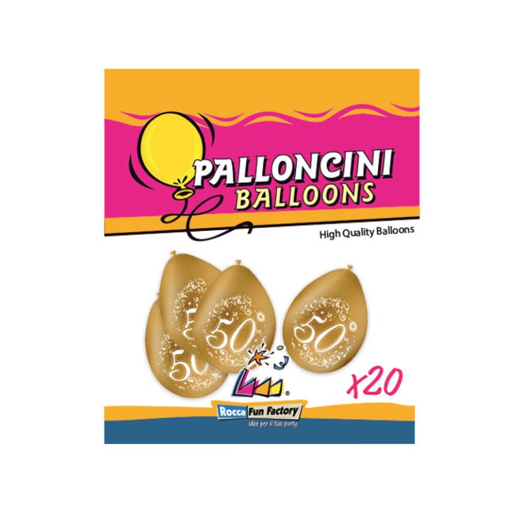 PALLONCINI 20PZ 26CM 50°  ANNIVERSARIO 2