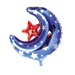 PALLONCINO MYLAR 60CM LUNA BLU CON STELLA