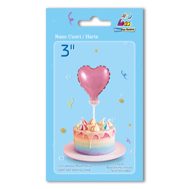 PALLONCINO MYLAR NANO 8CM CUORE ROSA