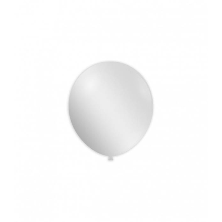 PALLONCINI METALIZZATI 100PZ 13CM BIANCO BIO