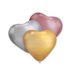 PALLONCINI CHROME 25PZ 30CM CUORE COL.ASSORTITI