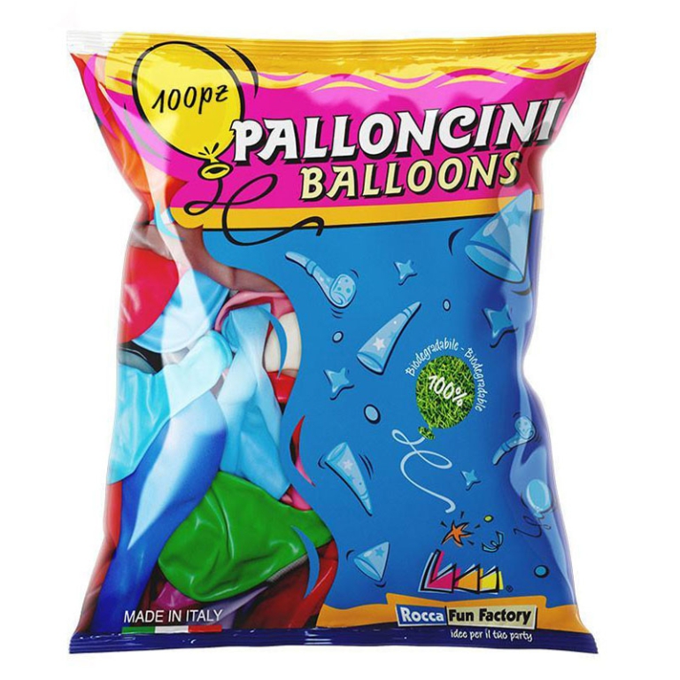 PALLONCINI 100PZ 26CM ASSORTITI BIO 2