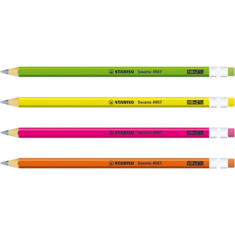 MATITE CON GOMMA SWANO HB 96PZ FLUO STABILO 2