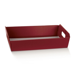 SCATOLA FIBRA BORDEAUX   400X300X120 CESTO